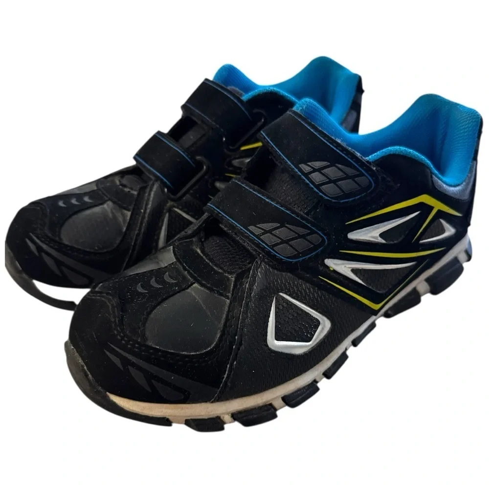 Athletic Works Black and Blue Athletic Shoes‎ with Velcro Straps